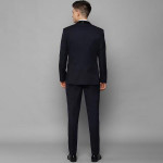 Men Navy Blue Solid Slim-Fit Single-Breasted Party Suit